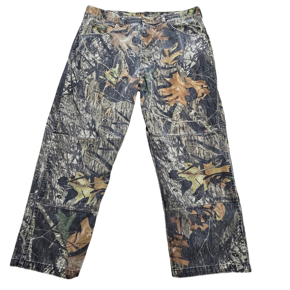 Wrangler Rugged Wear Pants Mens 37x30 Camo Good Straight Leg Utility Hunting